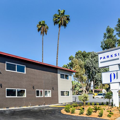 A two-story building with the sign 